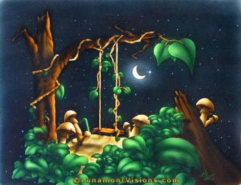 Airbrush Painting of Midnight Swing